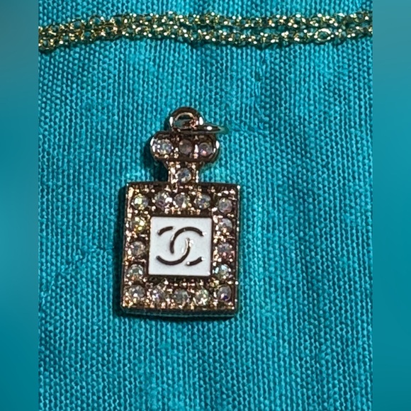 Gold Perfume Bottle Pendant - Picture 1 of 4